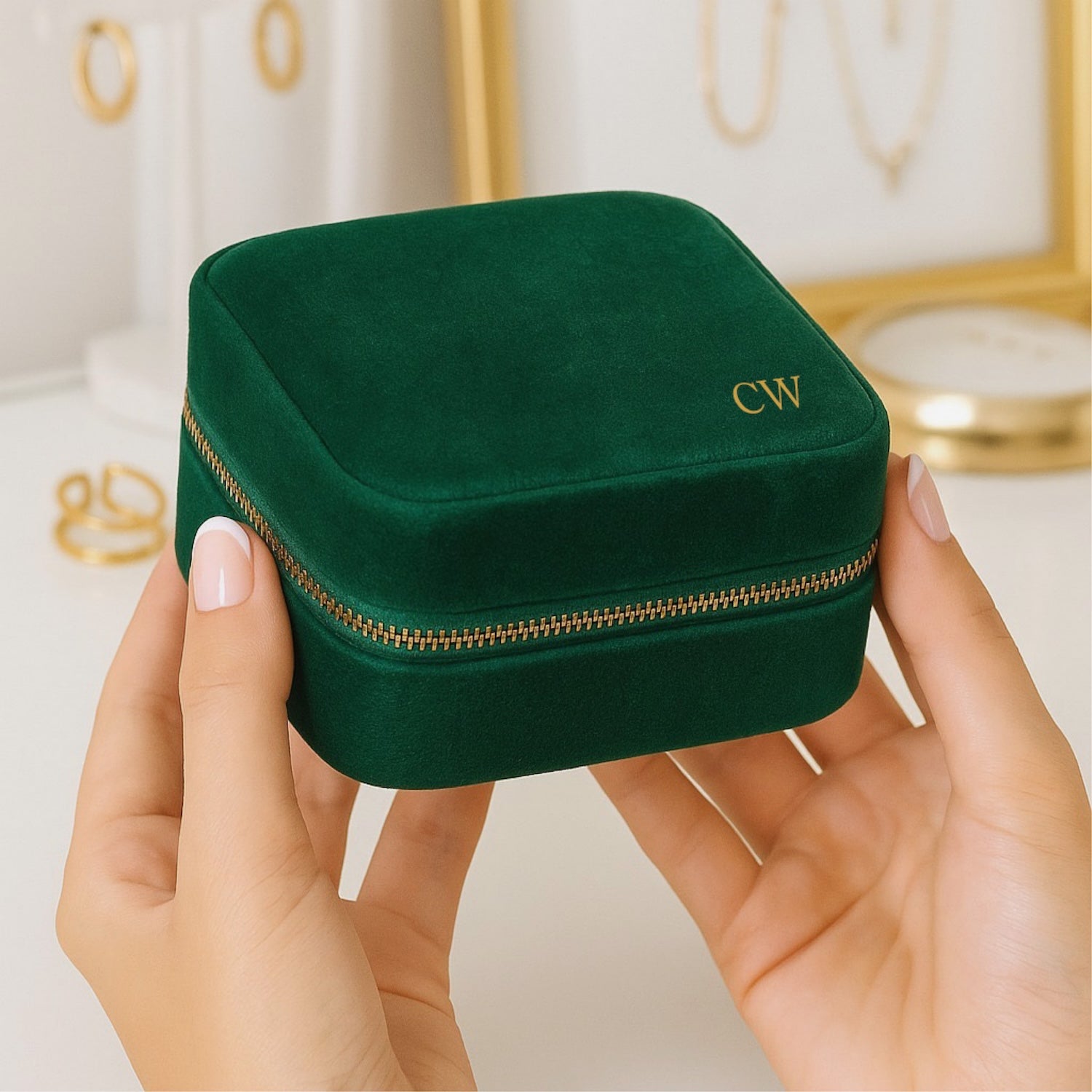 Personalised Velvet Jewellery Organiser