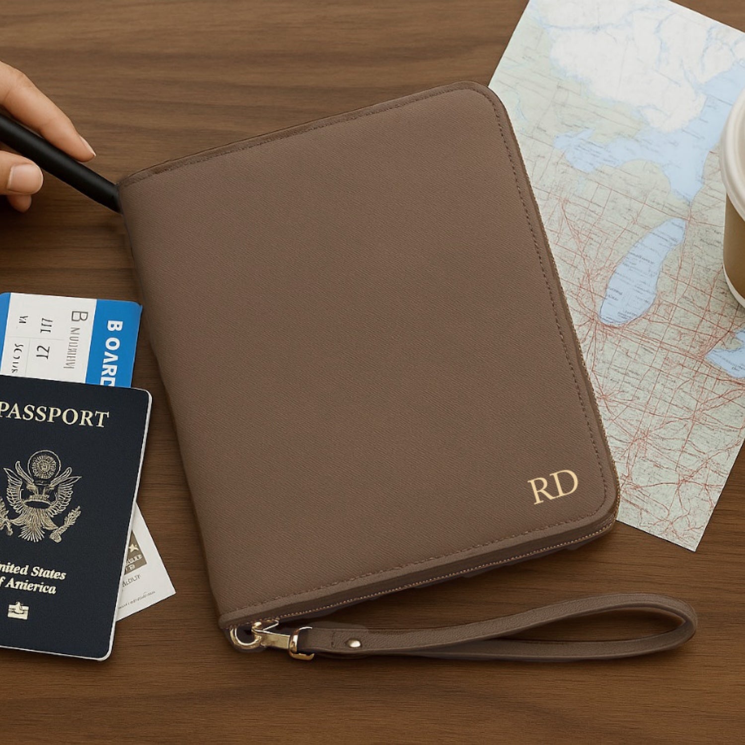 Personalised Faux Leather Travel Documents Folder