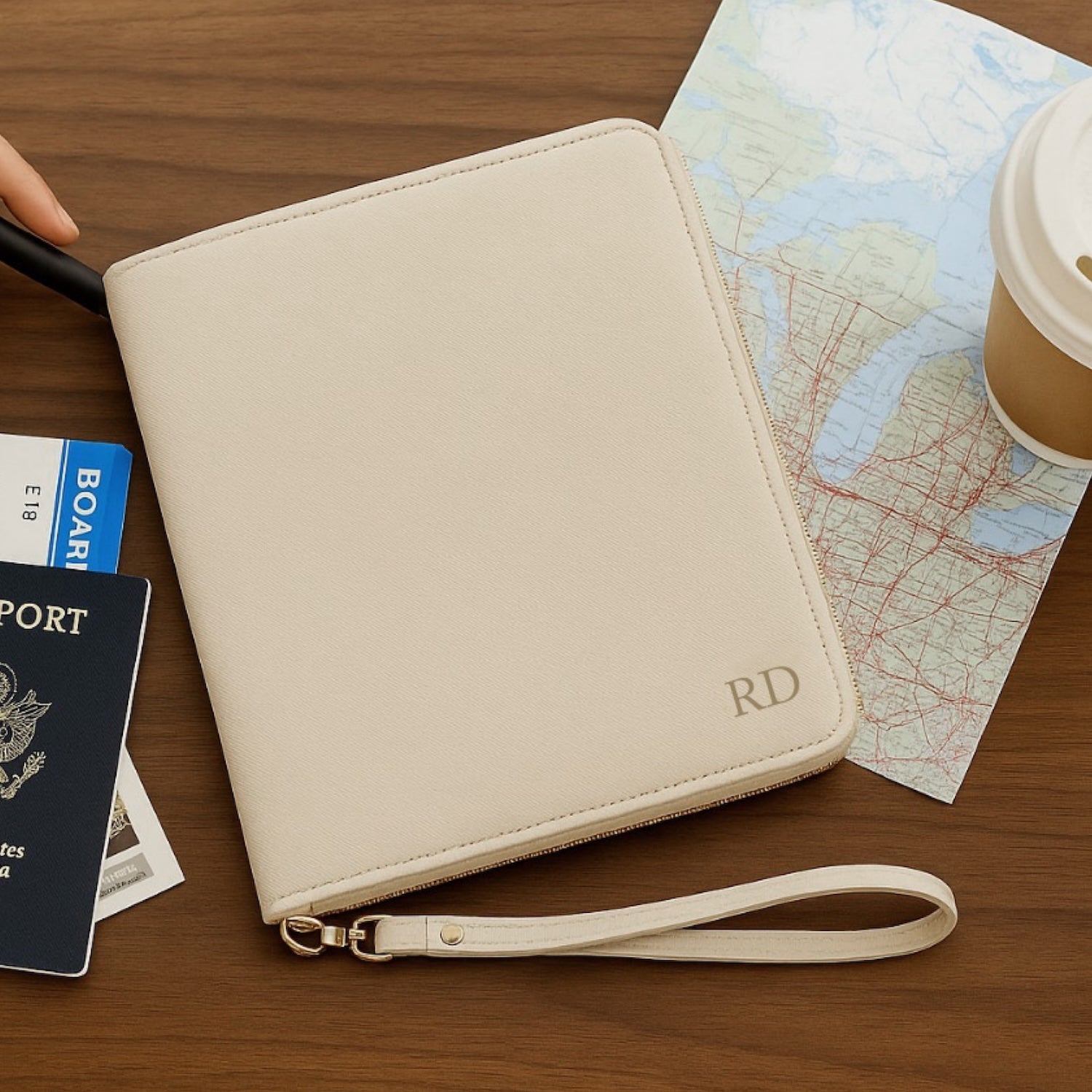 Personalised Faux Leather Travel Documents Folder