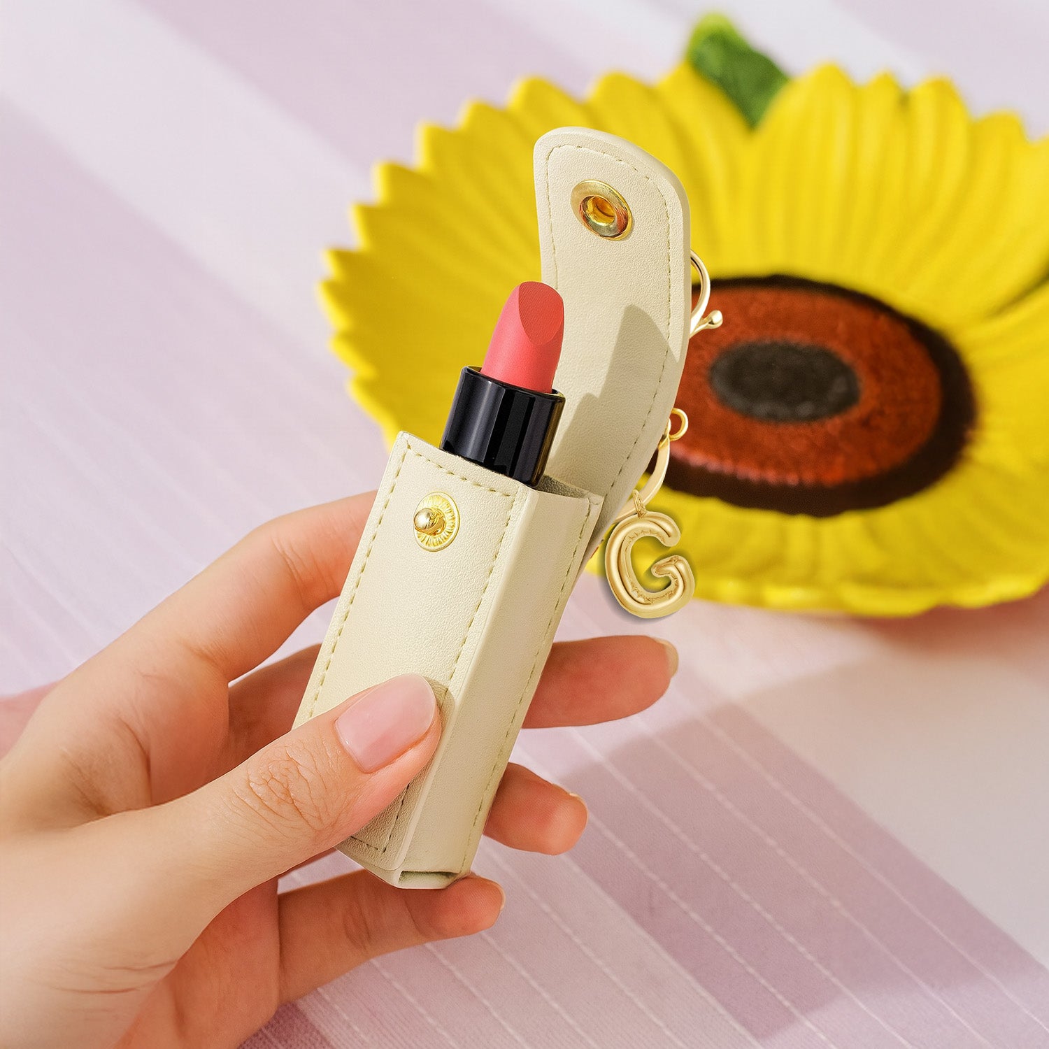 Personalised Vegan Leather Lipstick Case