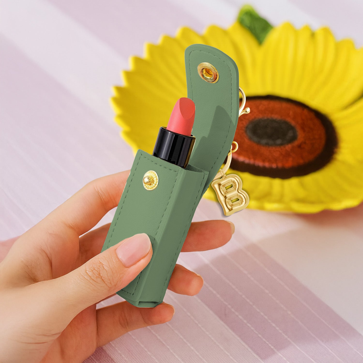 Personalised Vegan Leather Lipstick Case