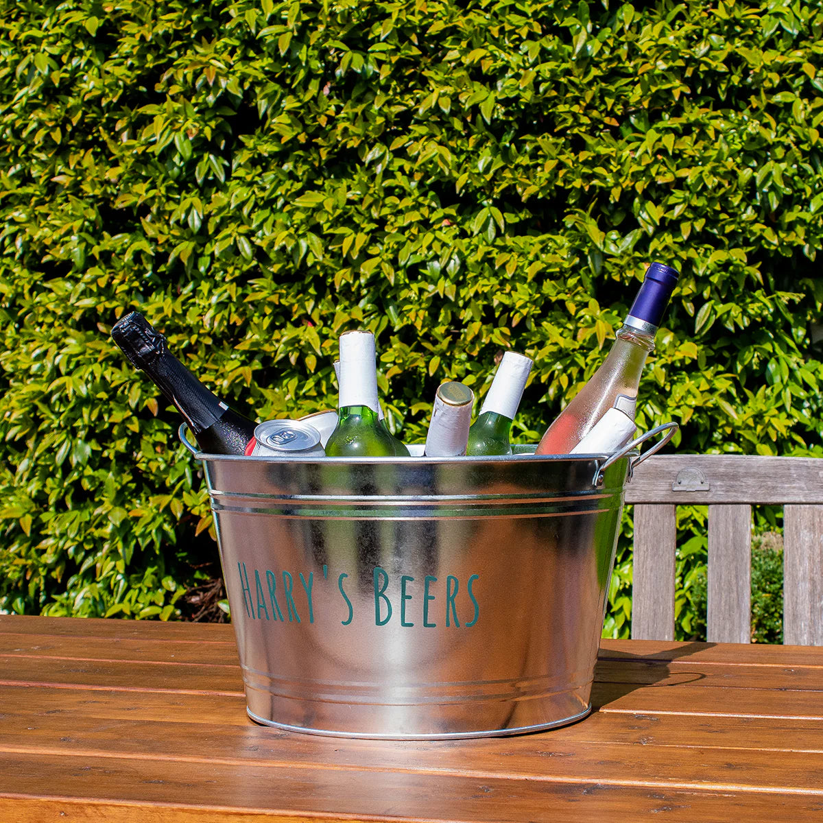 Personalised Beer Bucket Galvanised Steel 'Name'