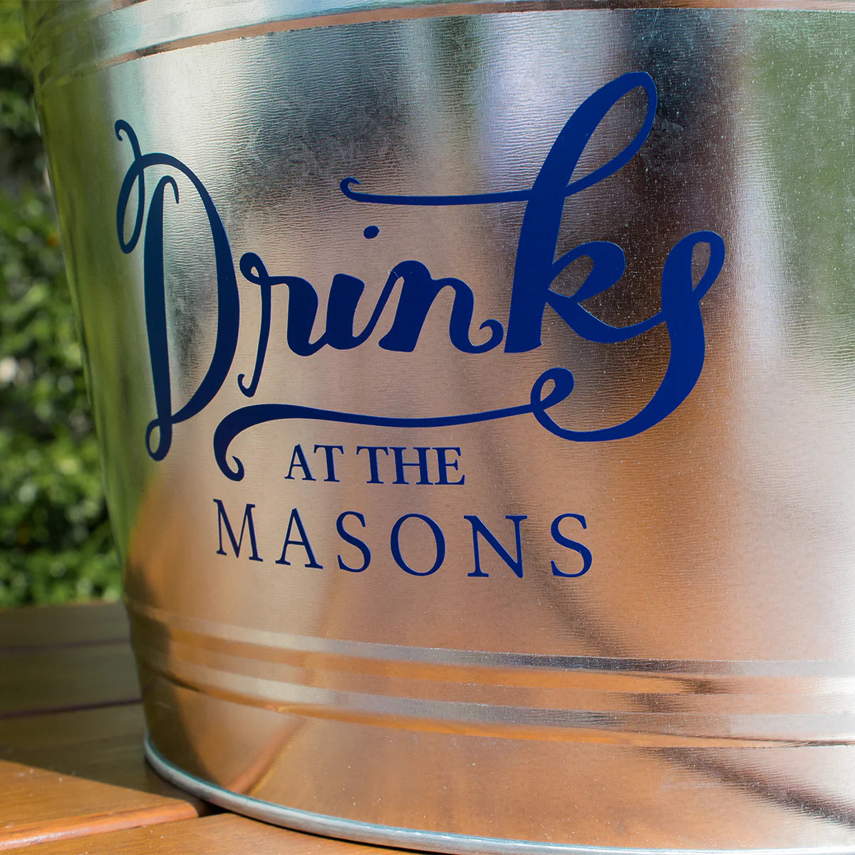 Personalised Beer Bucket Galvanised Steel 'Drinks at the'