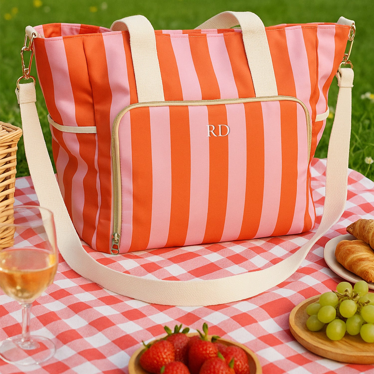 Personalised Picnic & Beach Insulated Cooler Bag