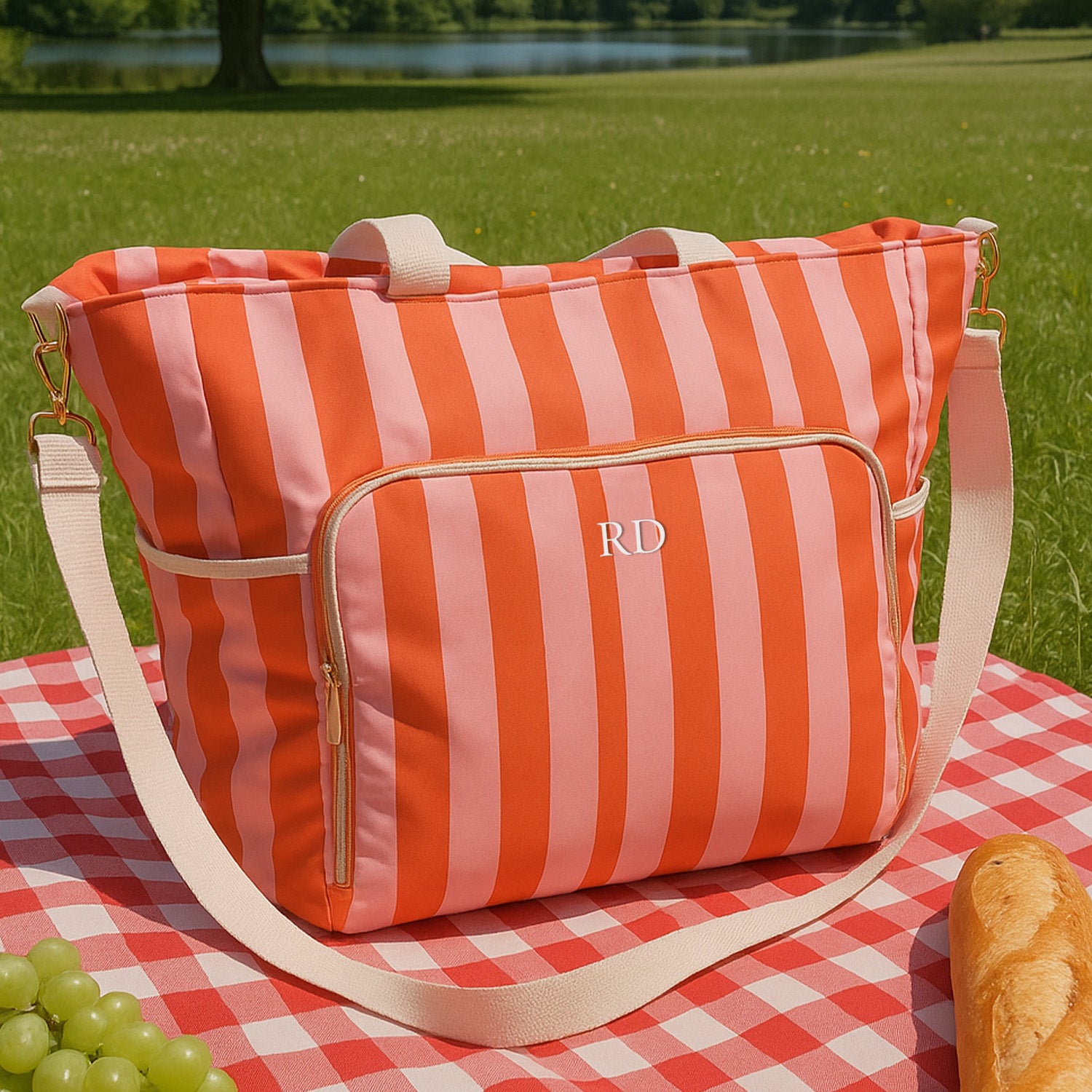 Personalised Picnic & Beach Insulated Cooler Bag