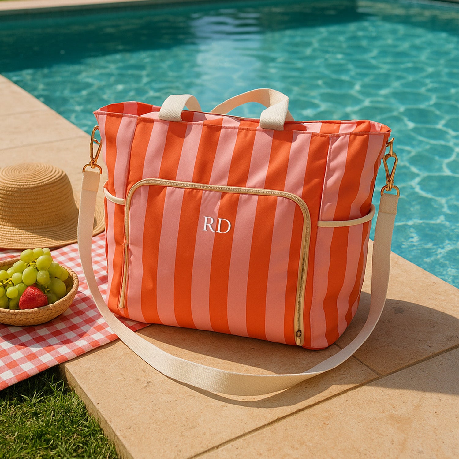 Personalised Picnic & Beach Insulated Cooler Bag