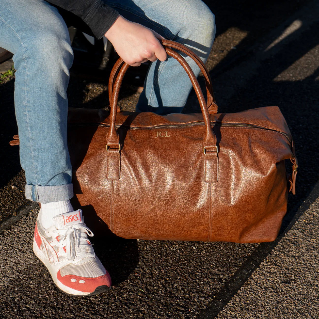 Personalised Vintage Nuhide Holdall in Brown