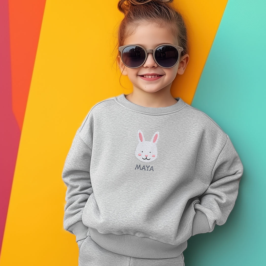 Personalised 'On The Wild Side' Embroidered Children's Rabbit Jumper