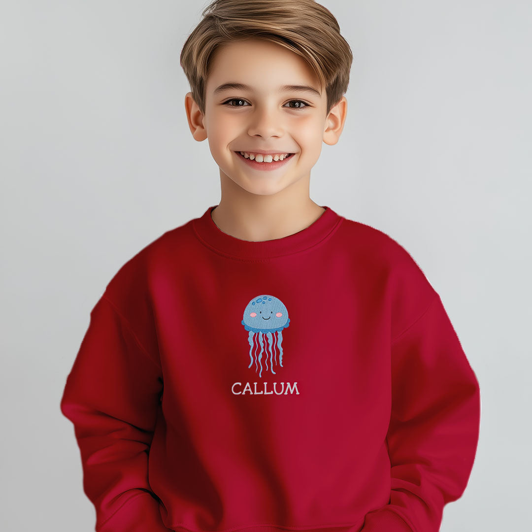 Personalised 'On The Wild Side' Embroidered Children's Jellyfish Jumper