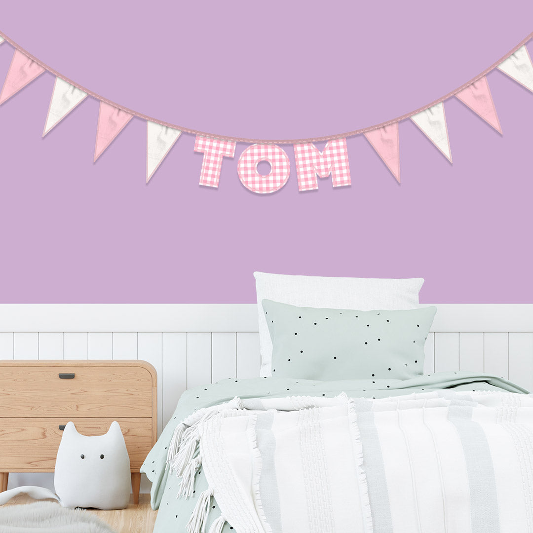 Personalised 3 Letter Name Bunting in Pink Gingham