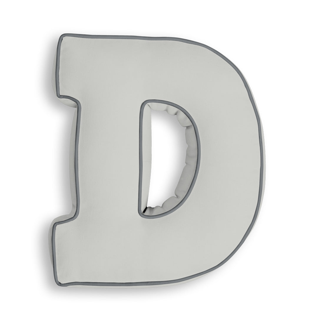 Personalised Letter Cushion 'D' in Silver