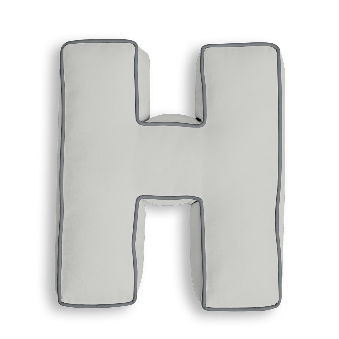 Personalised Letter Cushion 'H' in Silver