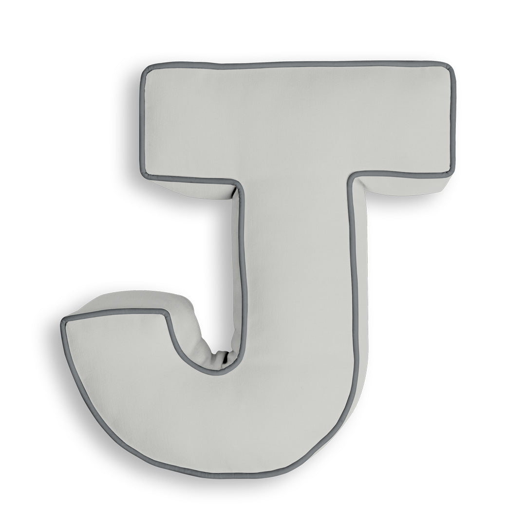 Personalised Letter Cushion 'J' in Silver