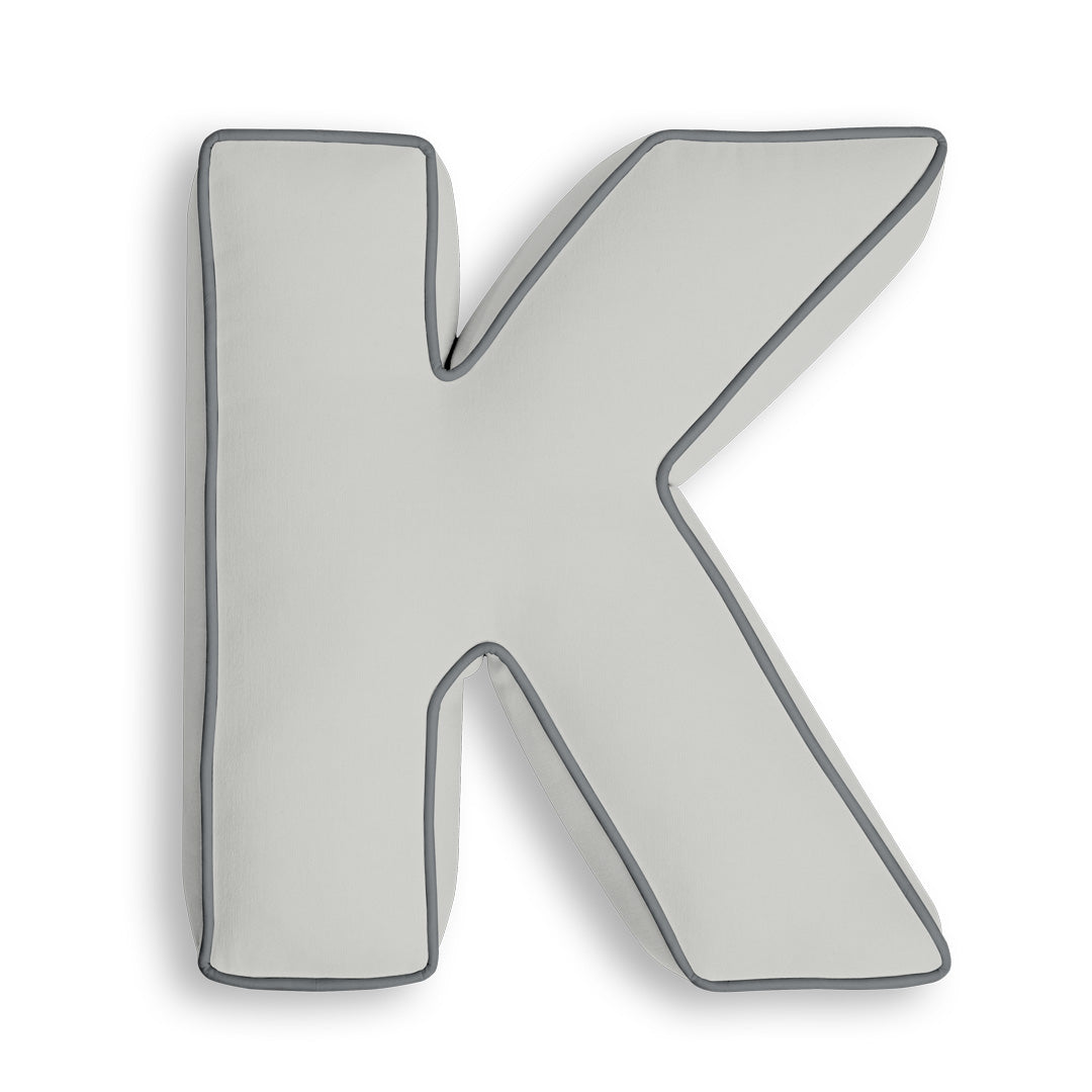 Personalised Letter Cushion 'K' in Silver