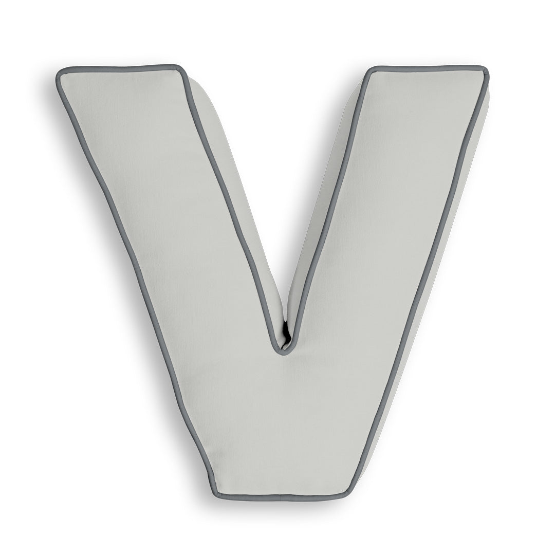 Personalised Letter Cushion 'V' in Silver
