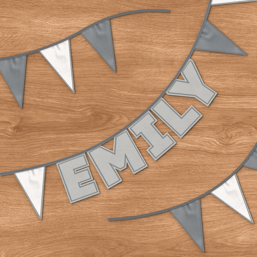 Personalised 5 Letter Name Bunting in Silver