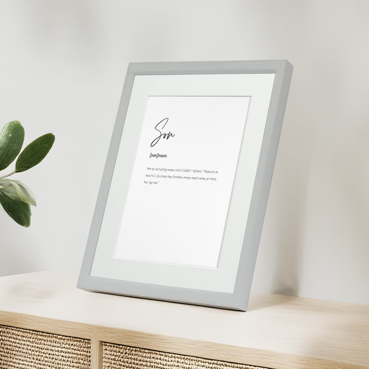 Personalised Son Family Keepsake Framed Print