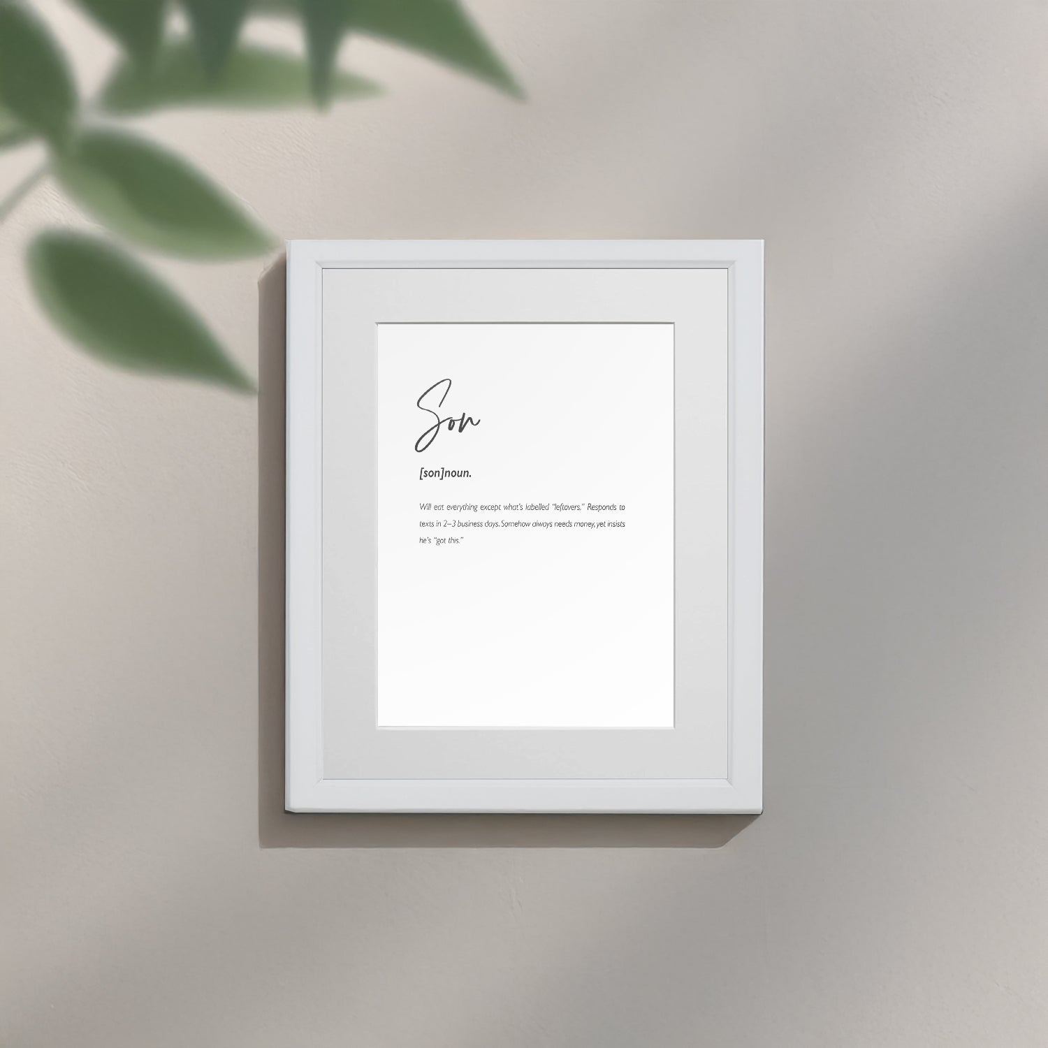 Personalised Son Family Keepsake Framed Print