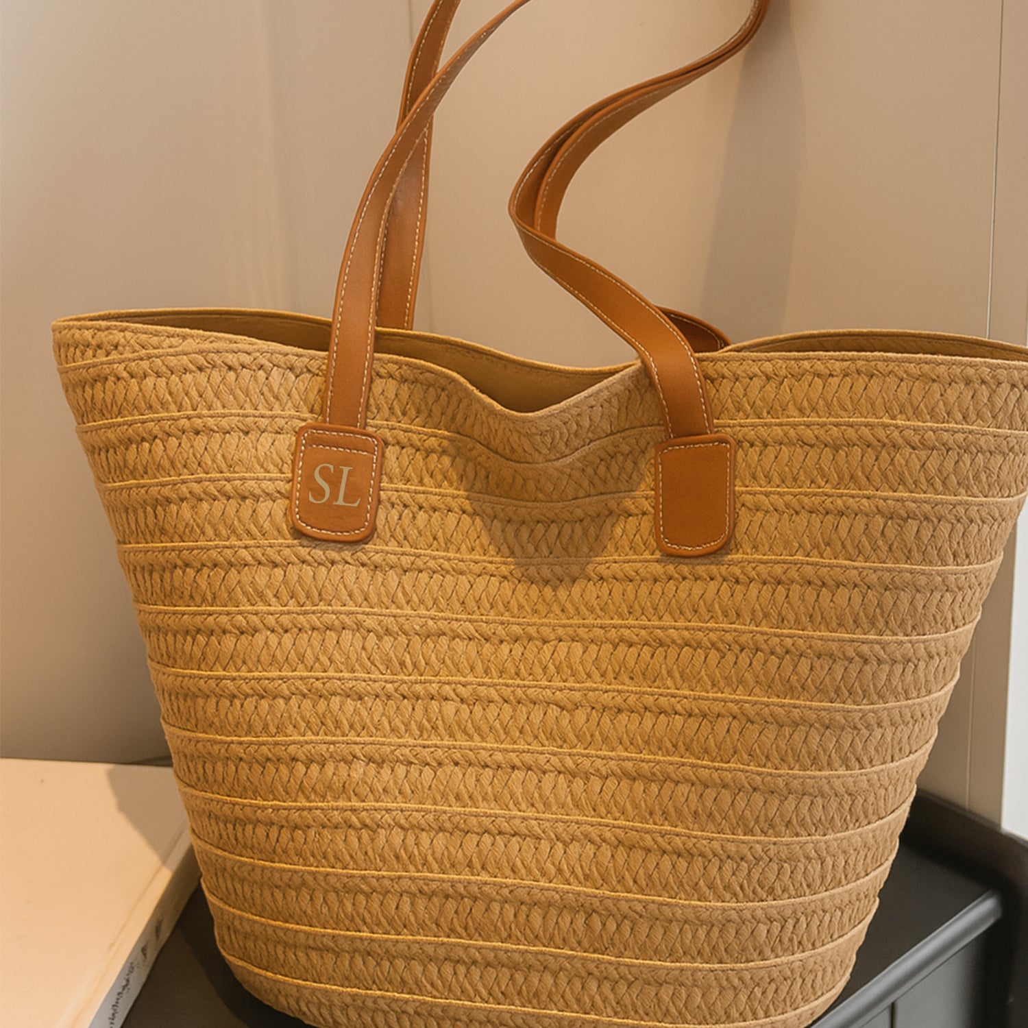 Personalised Straw Beach Bag
