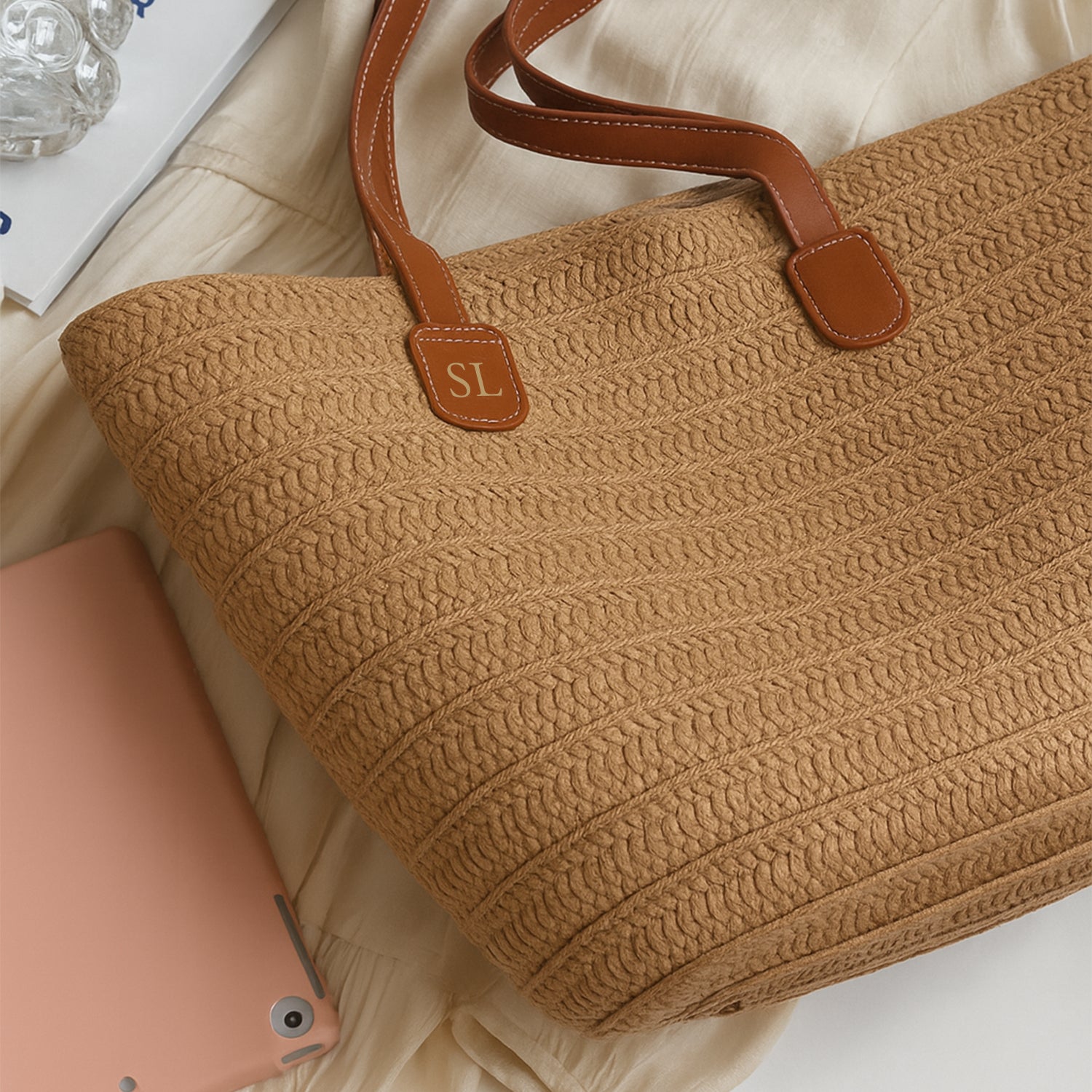 Personalised Straw Beach Bag