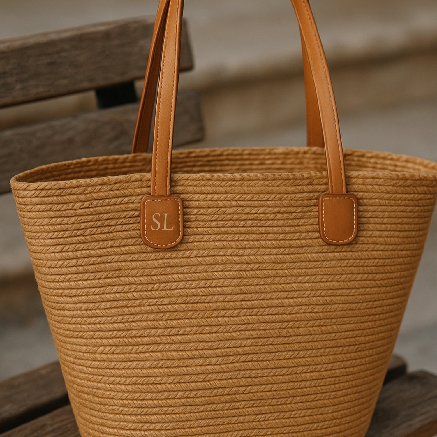 Personalised Straw Beach Bag