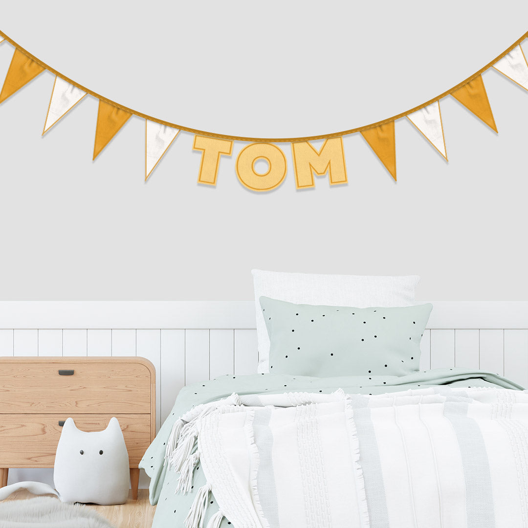 Personalised 3 Letter Name Bunting in Sunshine Yellow