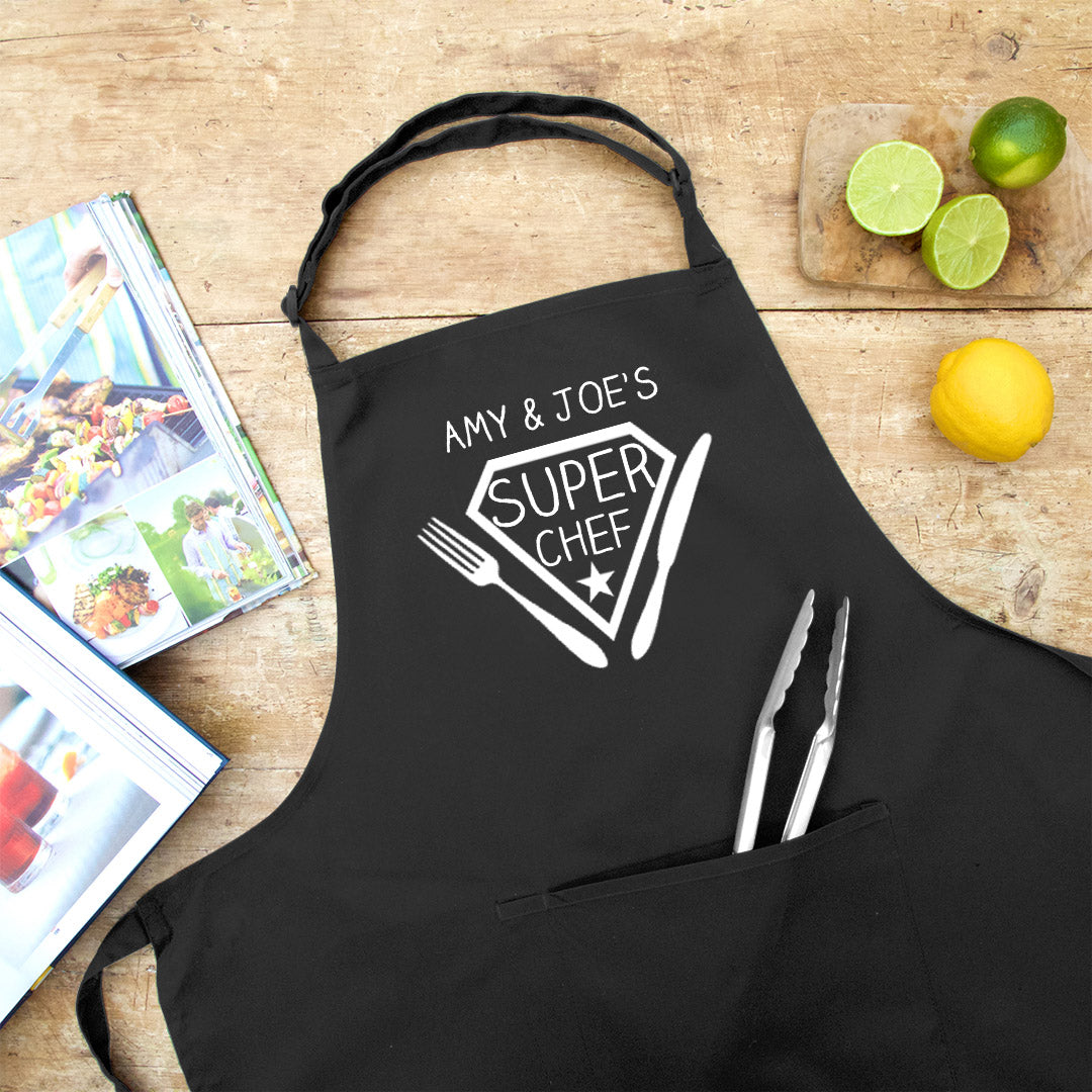 Personalised Super Chef Apron in Black