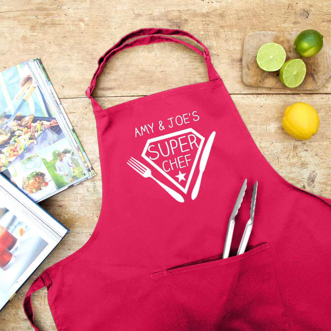 Personalised Super Chef Apron in Pink