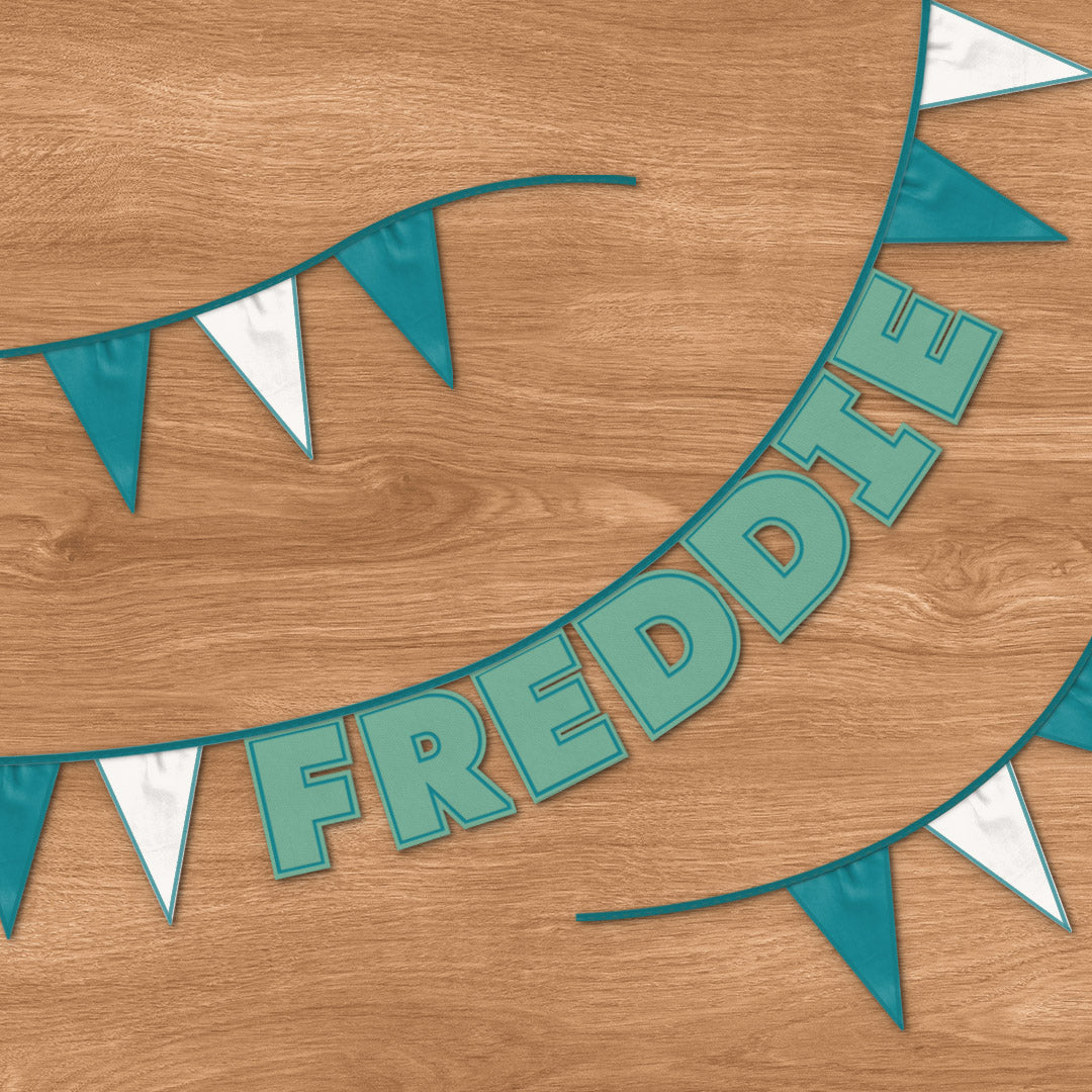 Personalised 7 Letter Name Bunting in Teal