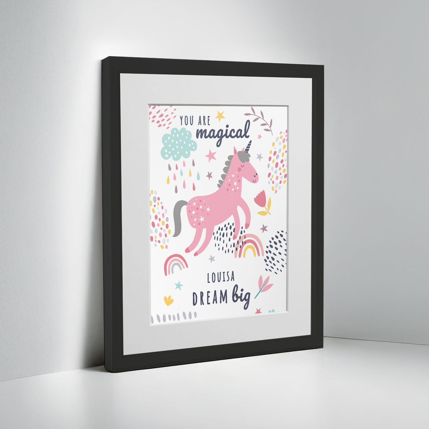 Personalised Unicorn Children’s Nursery Framed Print