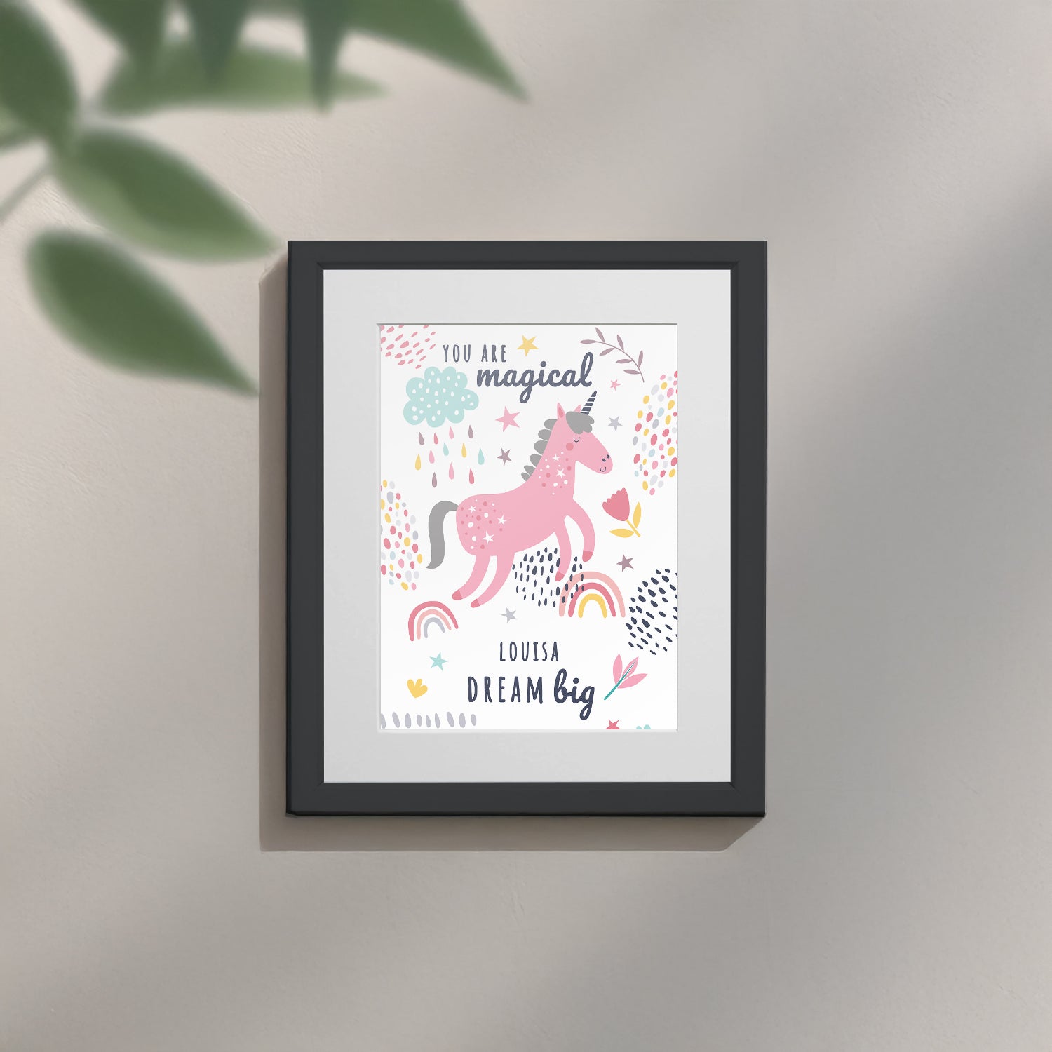 Personalised Unicorn Children’s Nursery Framed Print