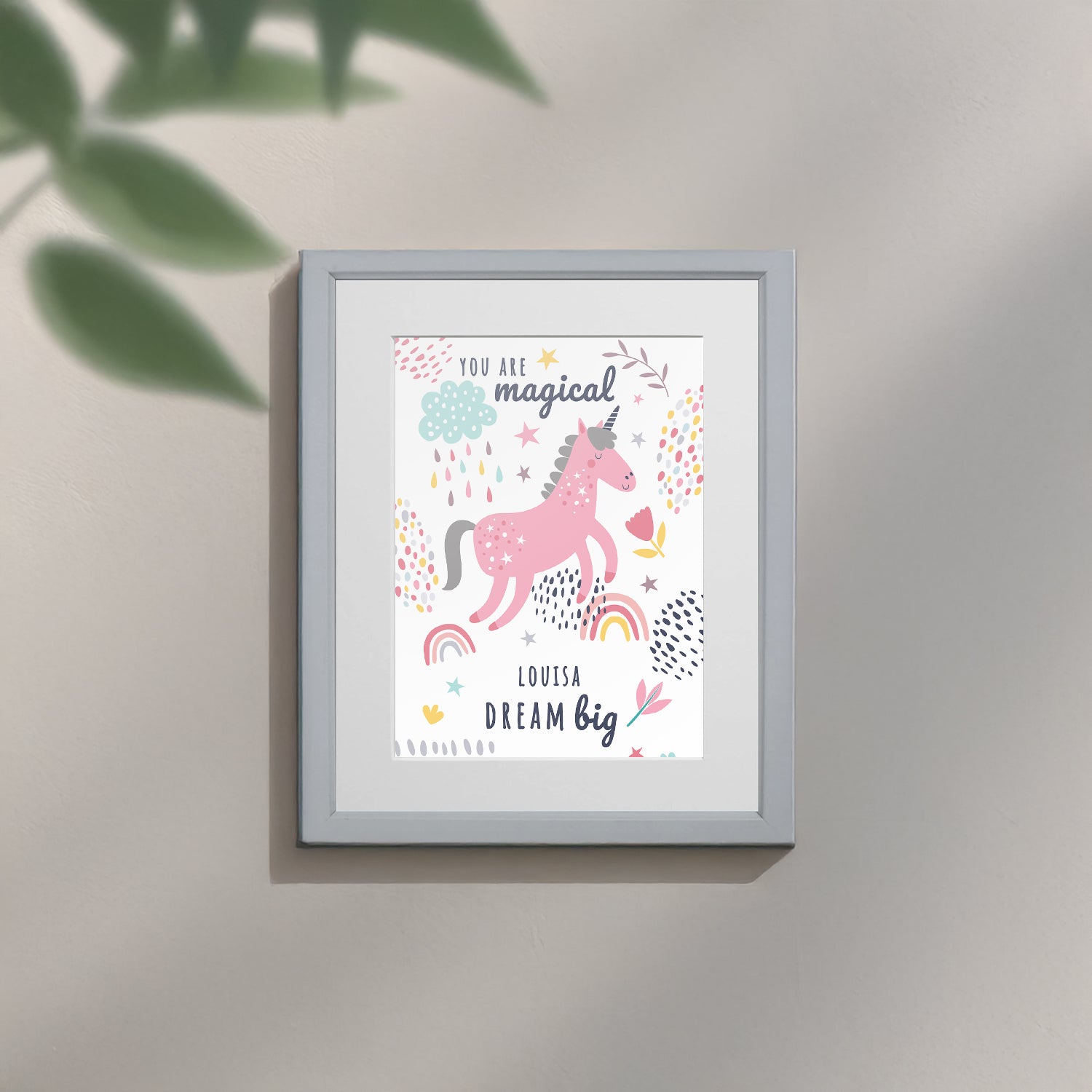Personalised Unicorn Children’s Nursery Framed Print