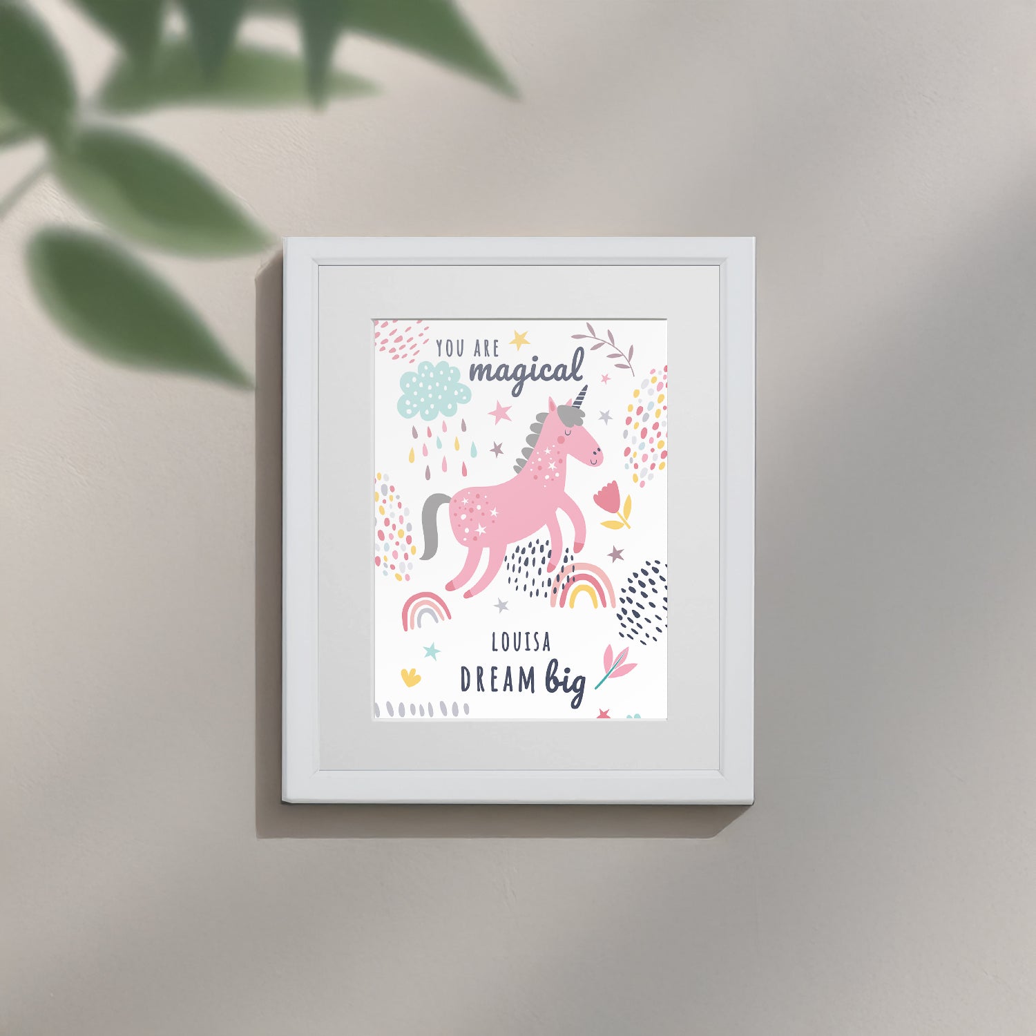 Personalised Unicorn Children’s Nursery Framed Print