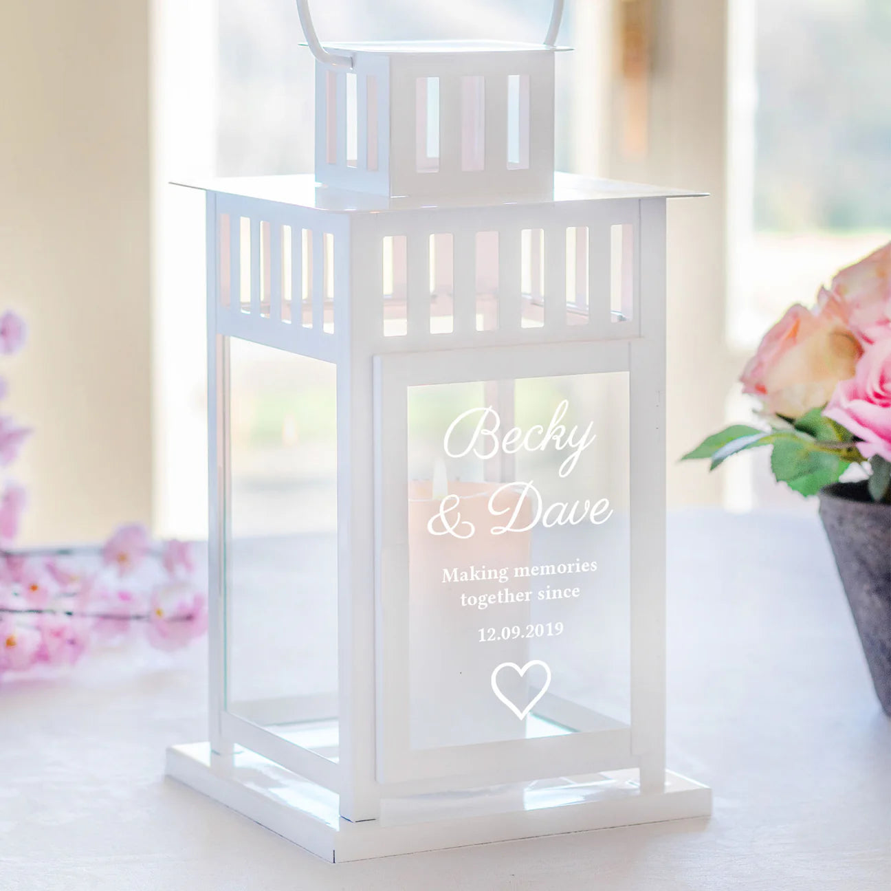 Personalised White Lantern