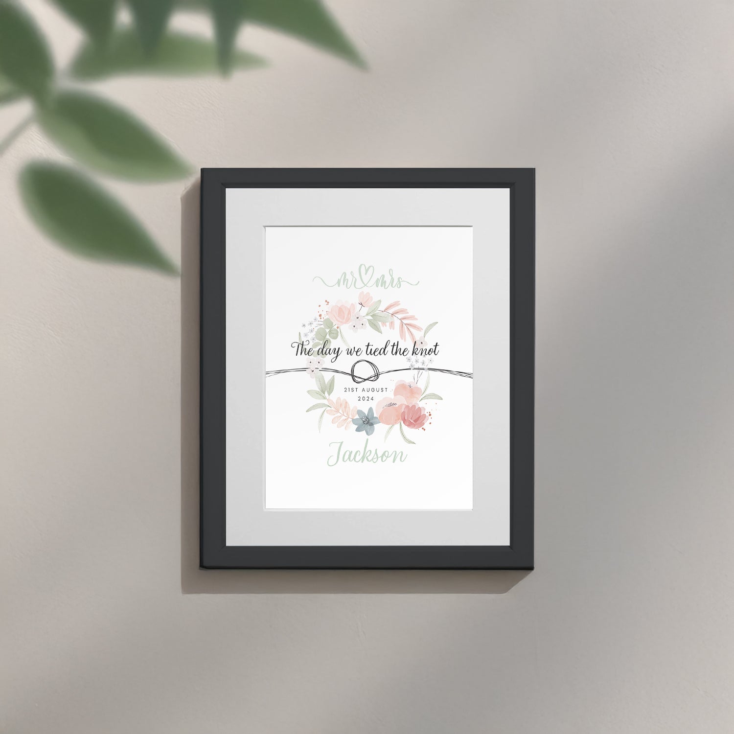 Personalised Anniversary “The Day We Tied The Knot” Framed Print