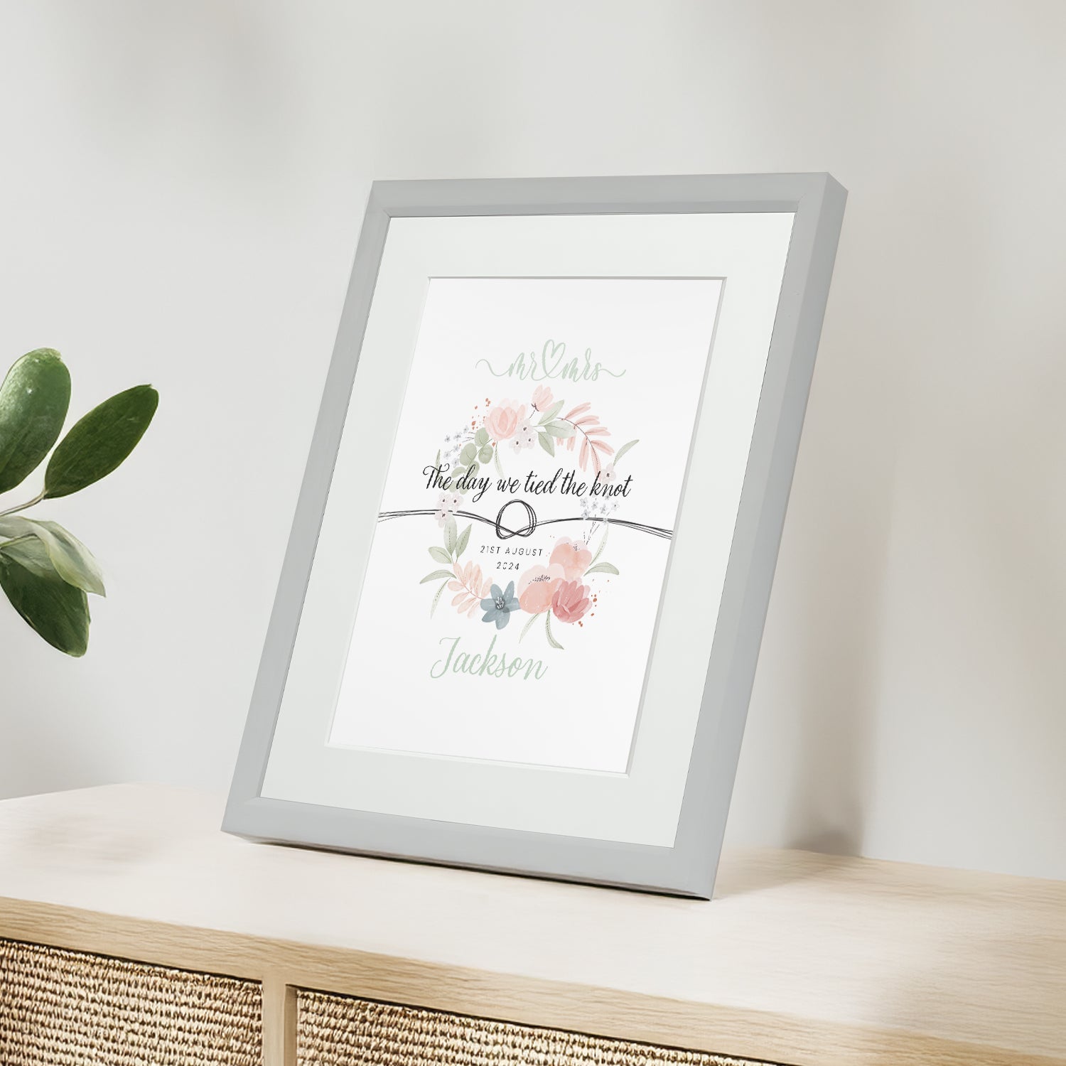 Personalised Anniversary “The Day We Tied The Knot” Framed Print