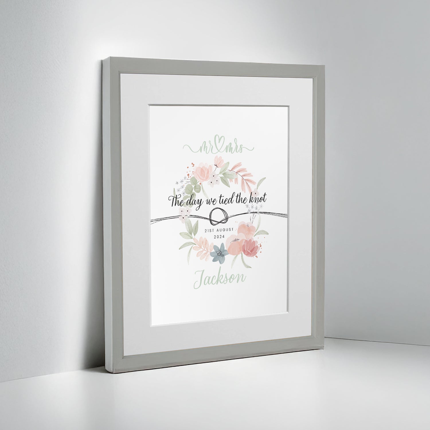 Personalised Anniversary “The Day We Tied The Knot” Framed Print