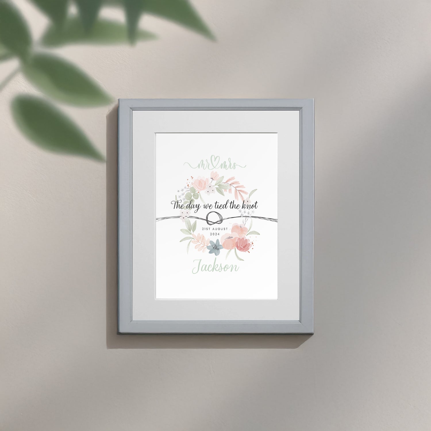 Personalised Anniversary “The Day We Tied The Knot” Framed Print