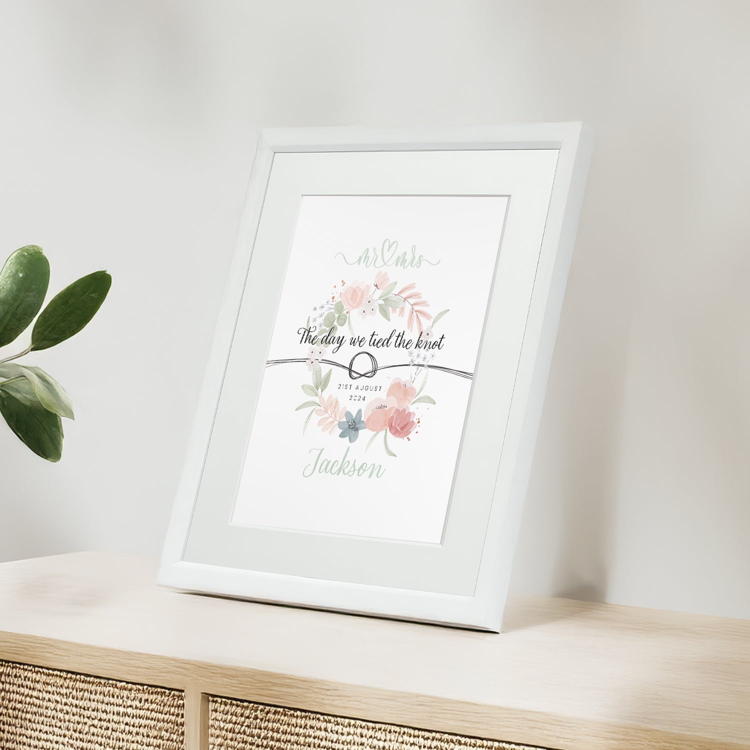 Personalised Anniversary “The Day We Tied The Knot” Framed Print