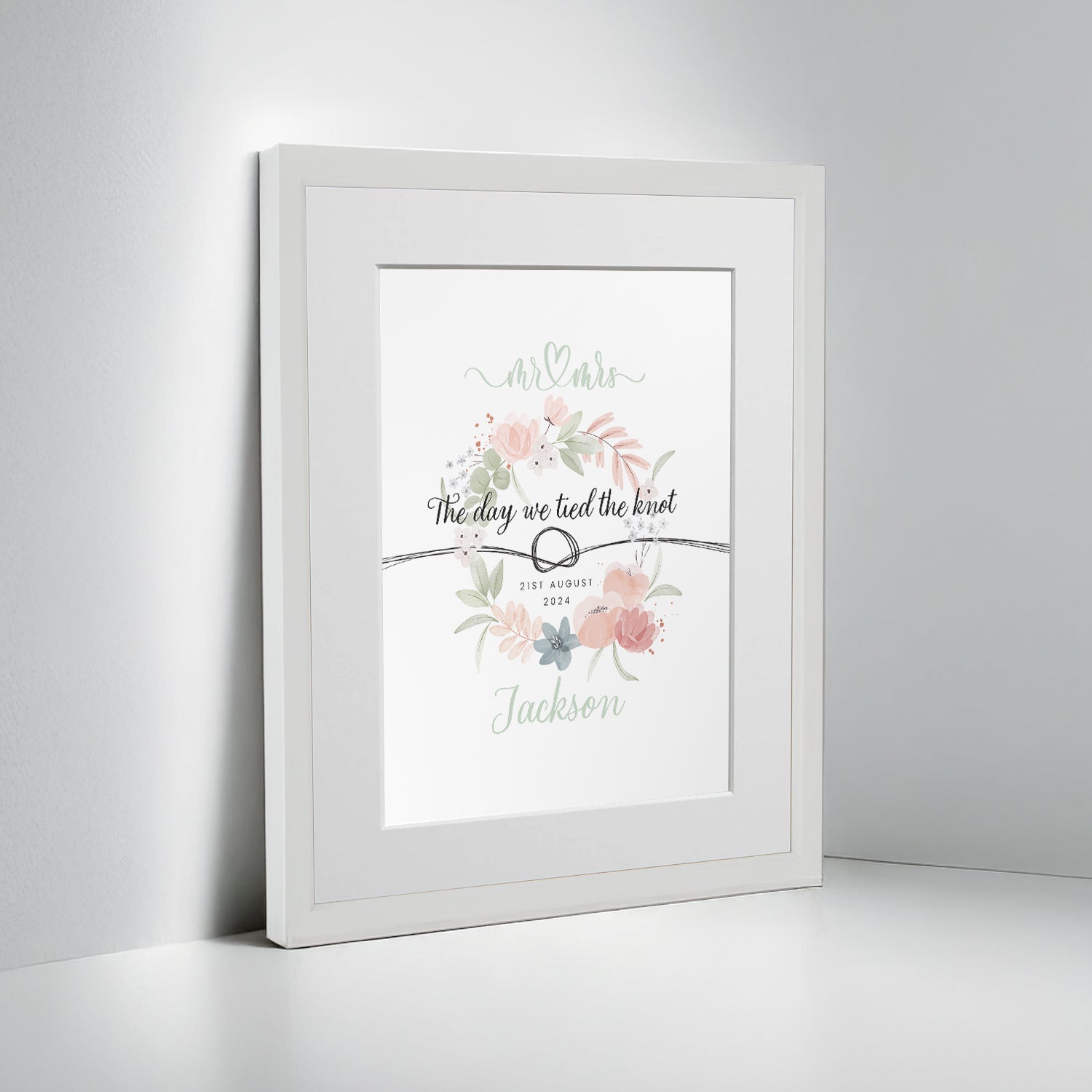 Personalised Anniversary “The Day We Tied The Knot” Framed Print