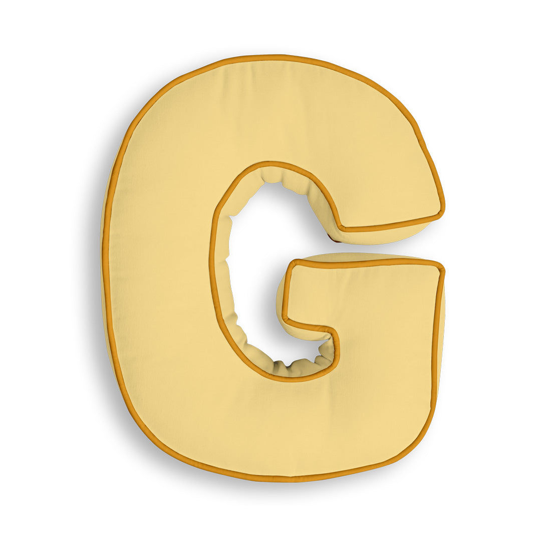 Personalised Letter Cushion 'G' in Sunshine Yellow