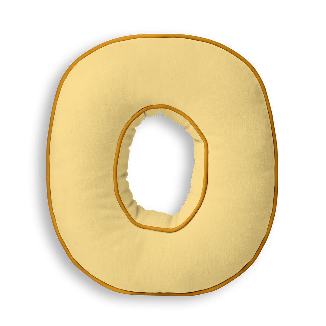 Personalised Letter Cushion 'O' in Sunshine Yellow