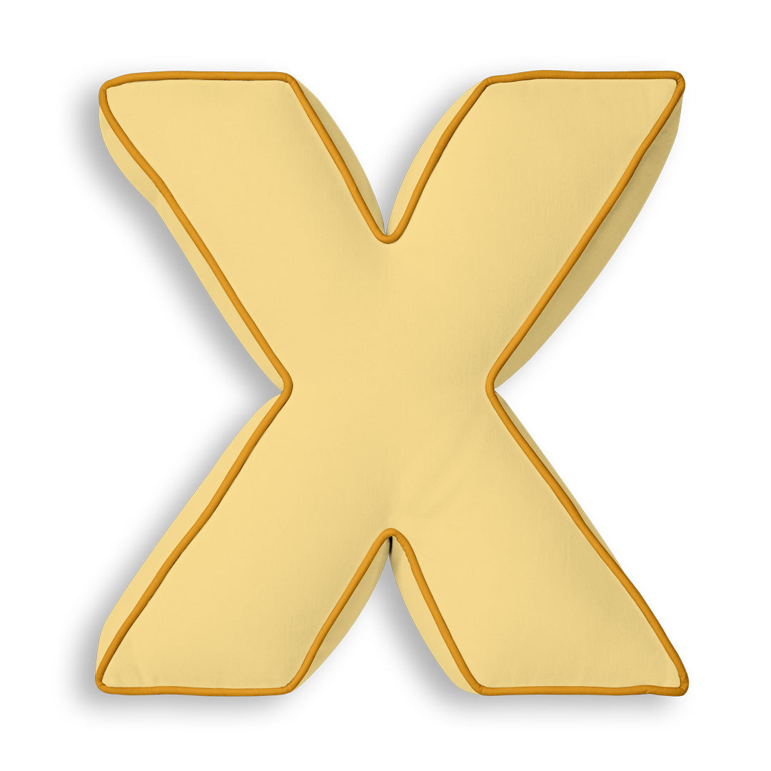 Personalised Letter Cushion 'X' in Sunshine Yellow