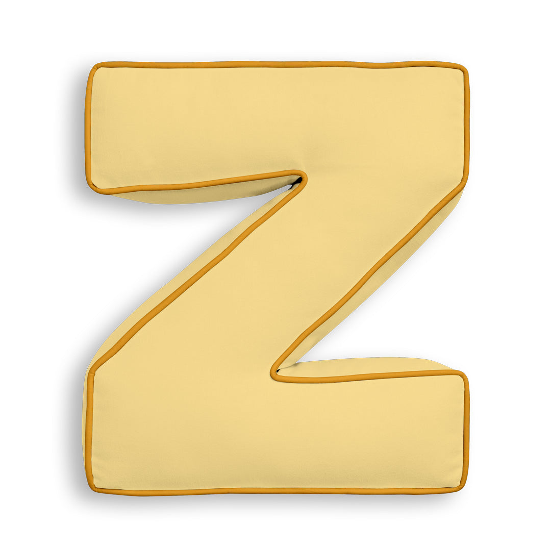 Personalised Letter Cushion 'Z' in Sunshine Yellow