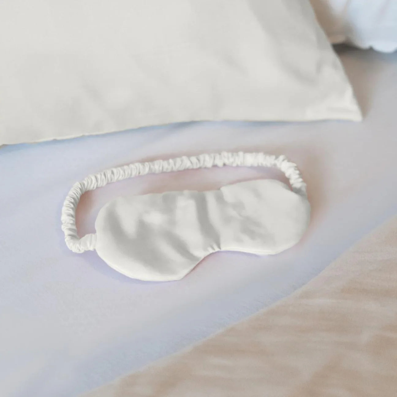 Personalised Embroidered White Silky Satin Pillowcase and Eye mask Gift Set