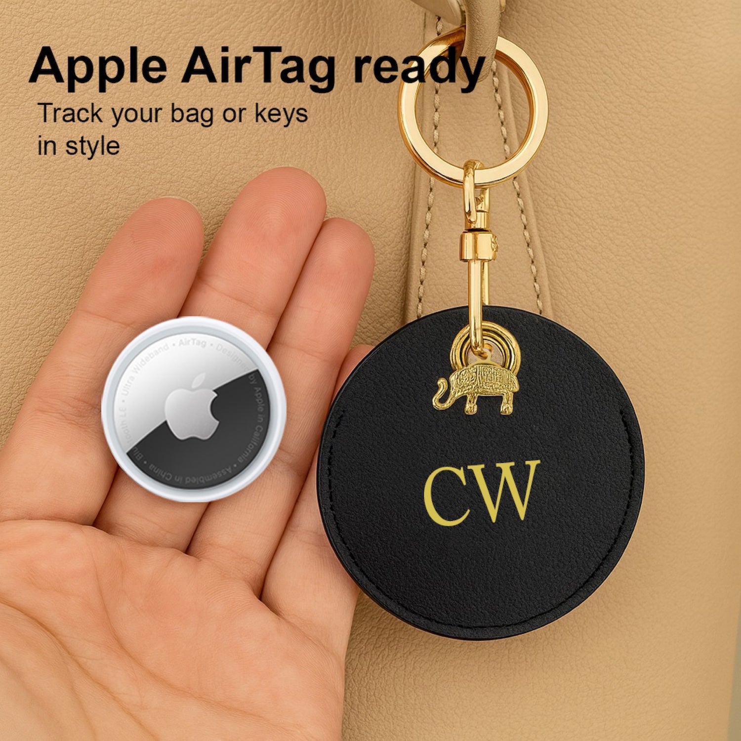 Personalised Vegan Leather Bag Accessory with Charm