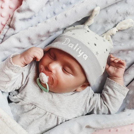 Personalised Cotton Baby Hat with Stars