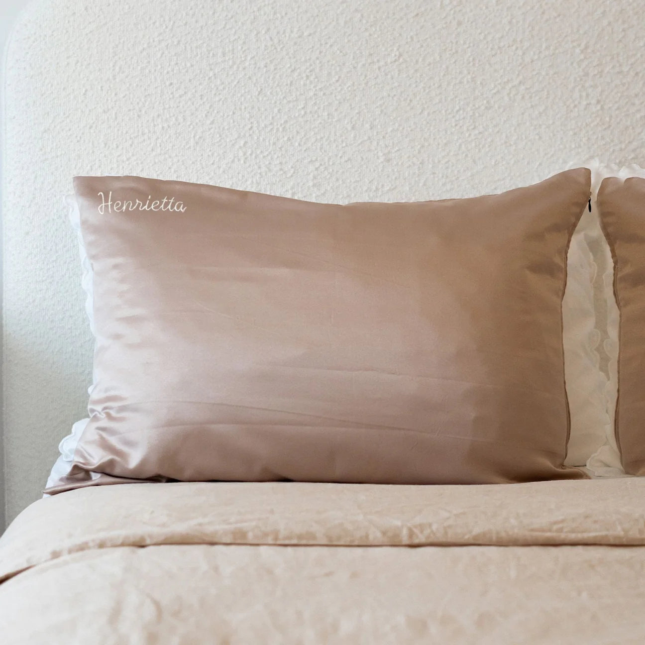 Personalised Embroidered Mink Silky Satin Pillowcase and Eye mask Gift Set
