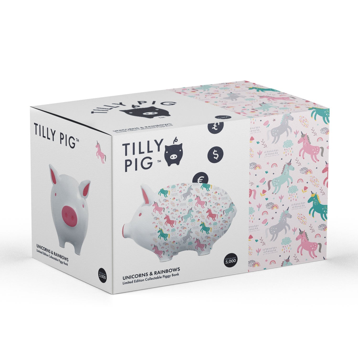 Tilly Pig - Unicorn & Rainbows Piggy Bank