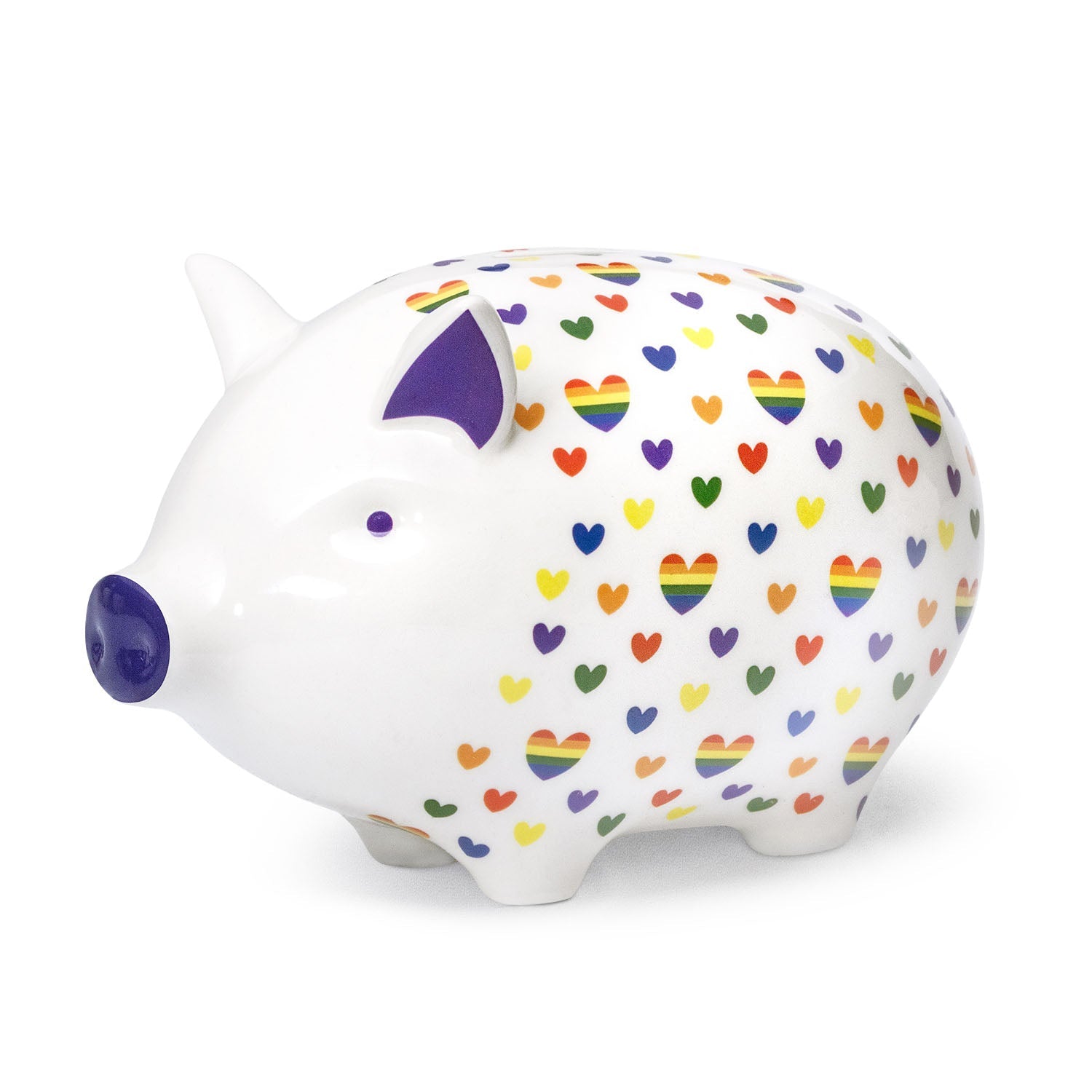 Tilly Pig - Hearts & Rainbows Piggy Bank